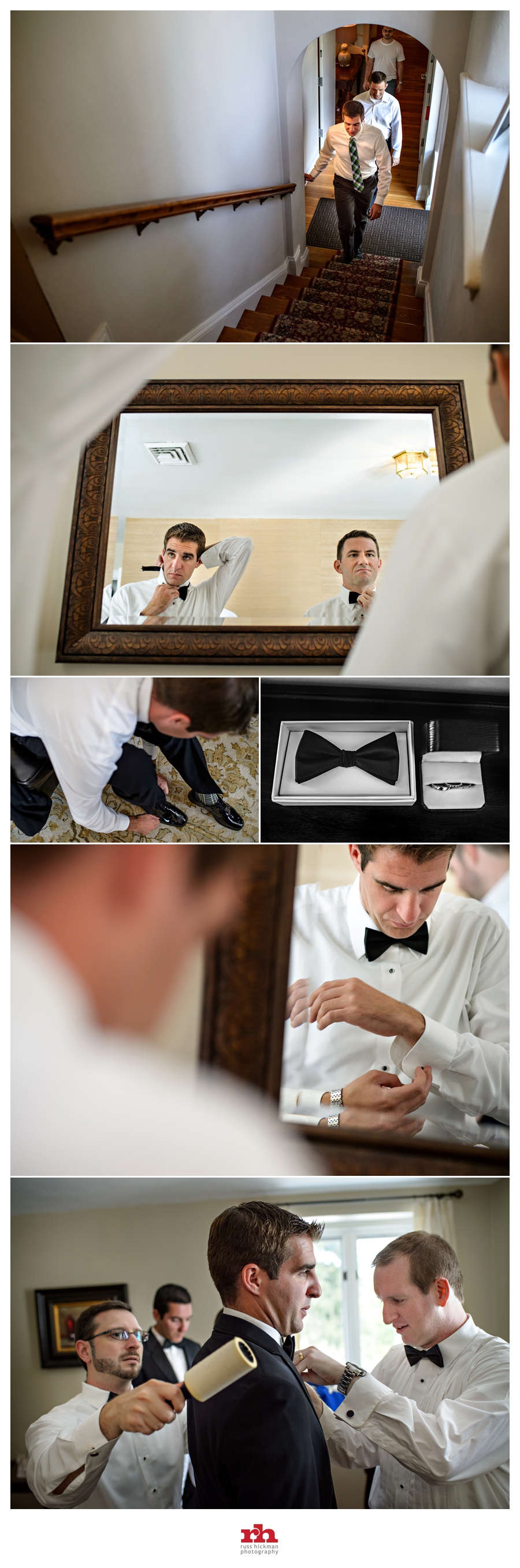 A Groom gets ready the ceremony at this Manor House at Prophecy Creek Park Wedding.